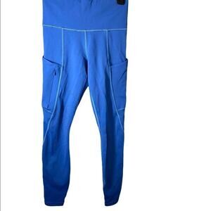 Athleta All In Reaction 7/8 Tight Lazer Cut Atlantis Pocket Blue Leggings Sz XXS